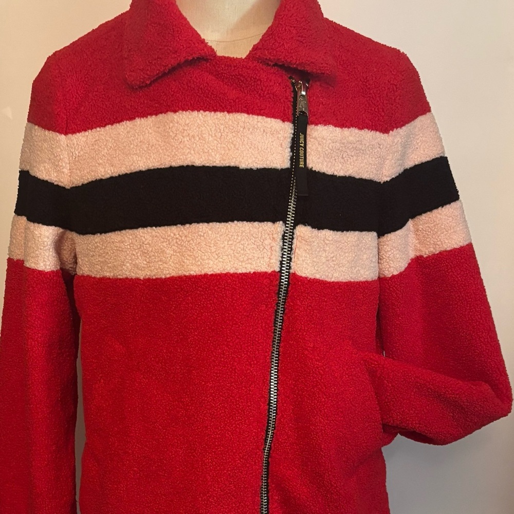 Juicy Couture Red and Black Striped Jacket